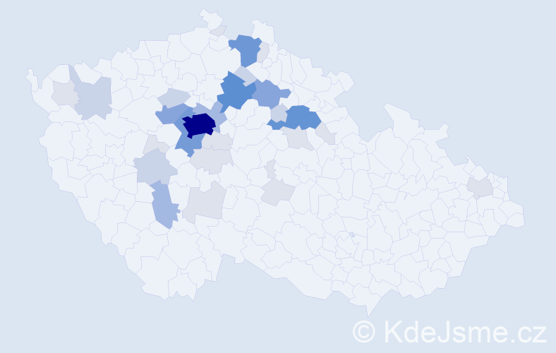 Příjmení: 'Kverková', počet výskytů 105 v celé ČR