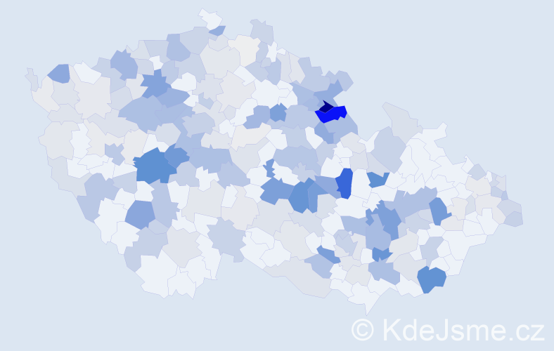Příjmení: 'Králíčková', počet výskytů 732 v celé ČR
