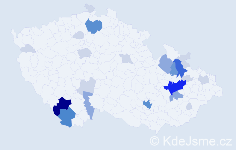 Příjmení: 'Korytar', počet výskytů 75 v celé ČR