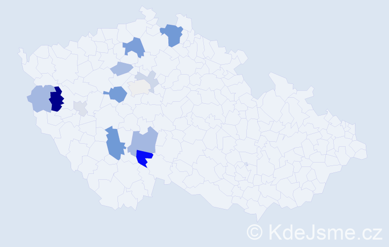 Příjmení: 'Kyml', počet výskytů 28 v celé ČR