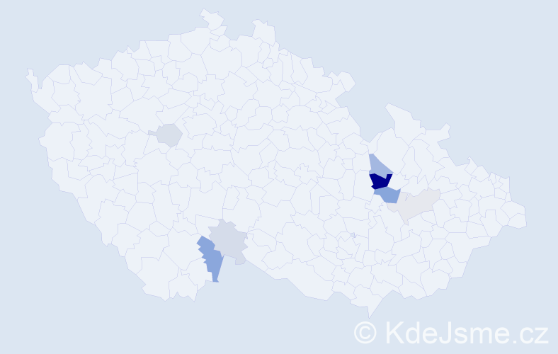 Příjmení: 'Melhubová', počet výskytů 16 v celé ČR
