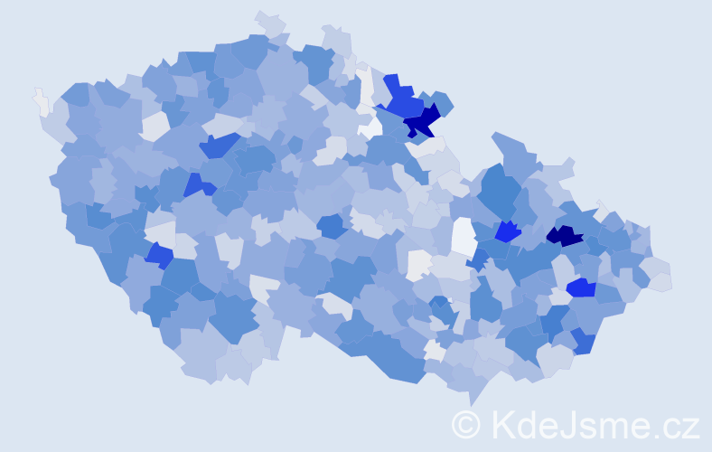Příjmení: 'Vlčková', počet výskytů 7150 v celé ČR