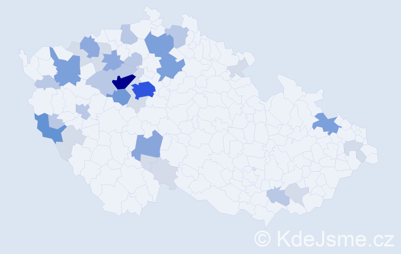 Příjmení: 'Borčová', počet výskytů 101 v celé ČR