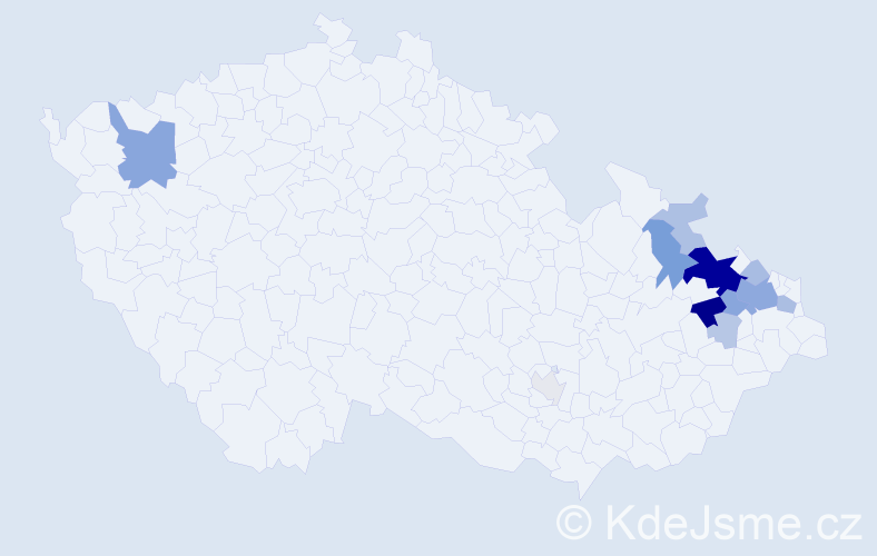 Příjmení: 'Krystyn', počet výskytů 36 v celé ČR