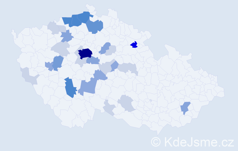 Příjmení: 'Kořenová', počet výskytů 87 v celé ČR