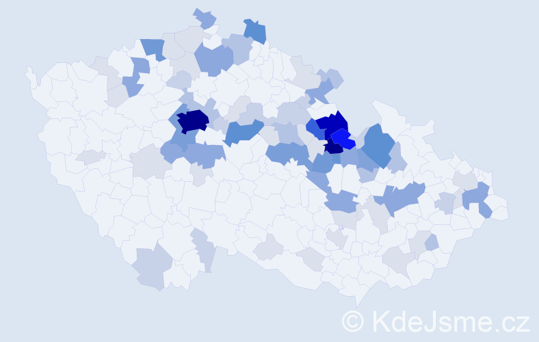 Příjmení: 'Sršeň', počet výskytů 298 v celé ČR