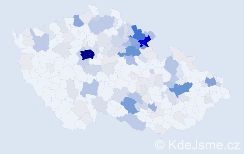 Příjmení: 'Borůvka', počet výskytů 496 v celé ČR
