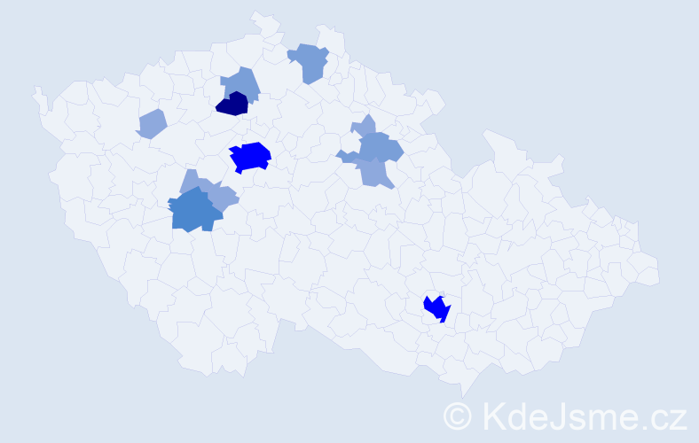 Příjmení: 'Kronová', počet výskytů 31 v celé ČR