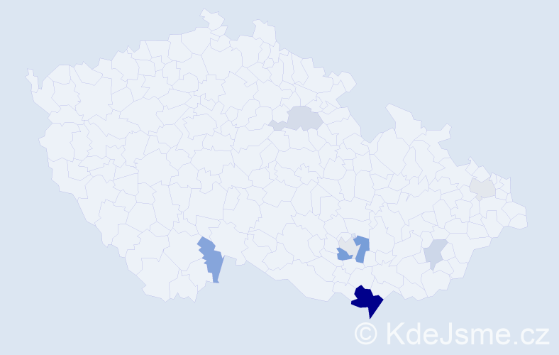 Příjmení: 'Giričová', počet výskytů 18 v celé ČR