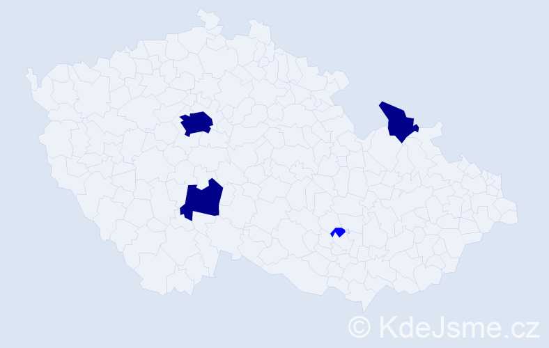 Příjmení: 'Kajda', počet výskytů 7 v celé ČR