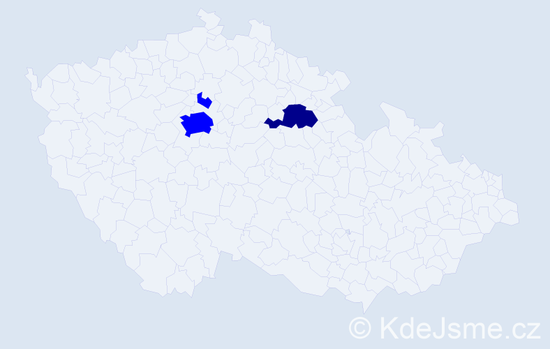 Příjmení: 'Trummová', počet výskytů 7 v celé ČR