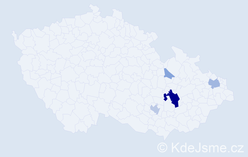 Příjmení: 'Bartlík', počet výskytů 18 v celé ČR