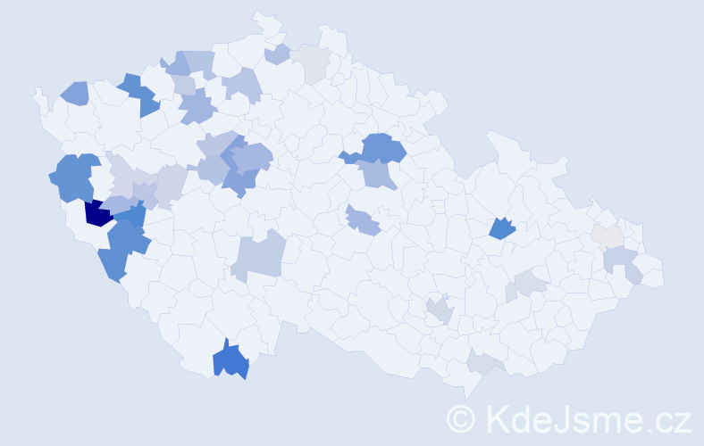Příjmení: 'Tikal', počet výskytů 116 v celé ČR