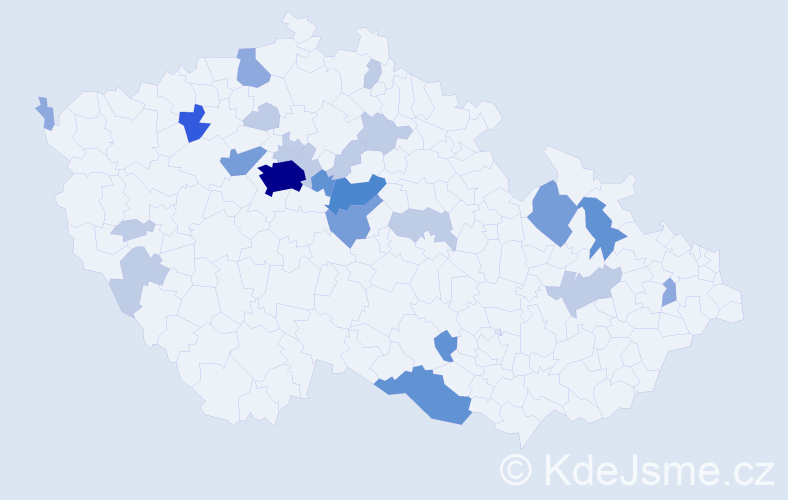 Příjmení: 'Vaváková', počet výskytů 62 v celé ČR