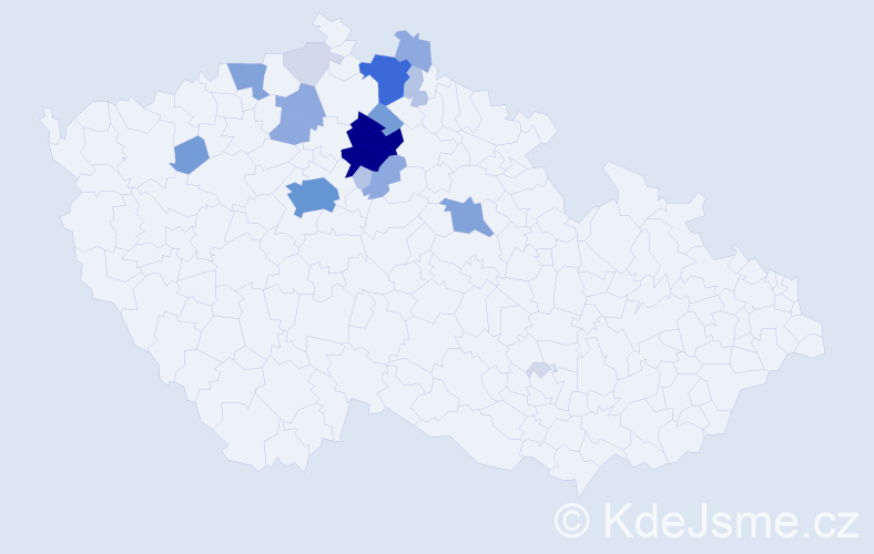 Příjmení: 'Kerda', počet výskytů 69 v celé ČR