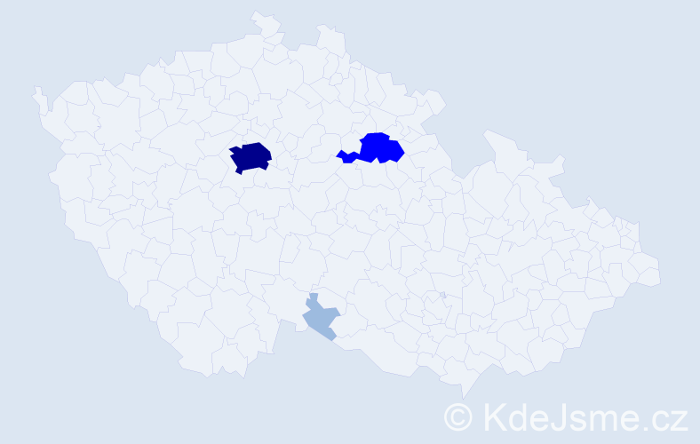 Příjmení: 'Hand', počet výskytů 8 v celé ČR