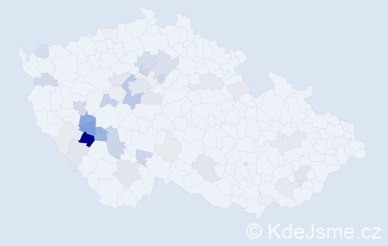 Příjmení: 'Ladman', počet výskytů 136 v celé ČR