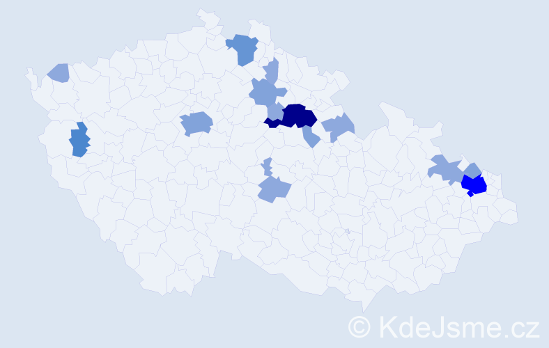 Příjmení: 'Ende', počet výskytů 35 v celé ČR