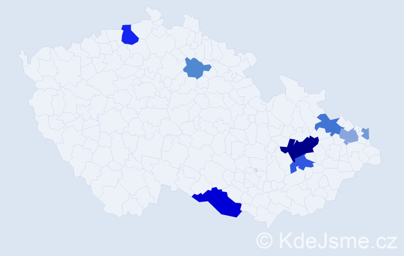 Příjmení: 'Rudorfer', počet výskytů 19 v celé ČR