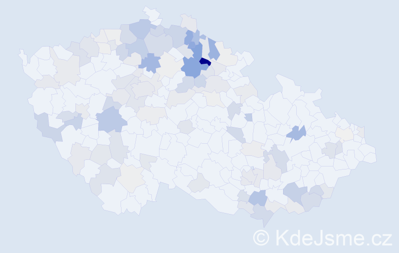 Příjmení: 'Patka', počet výskytů 350 v celé ČR