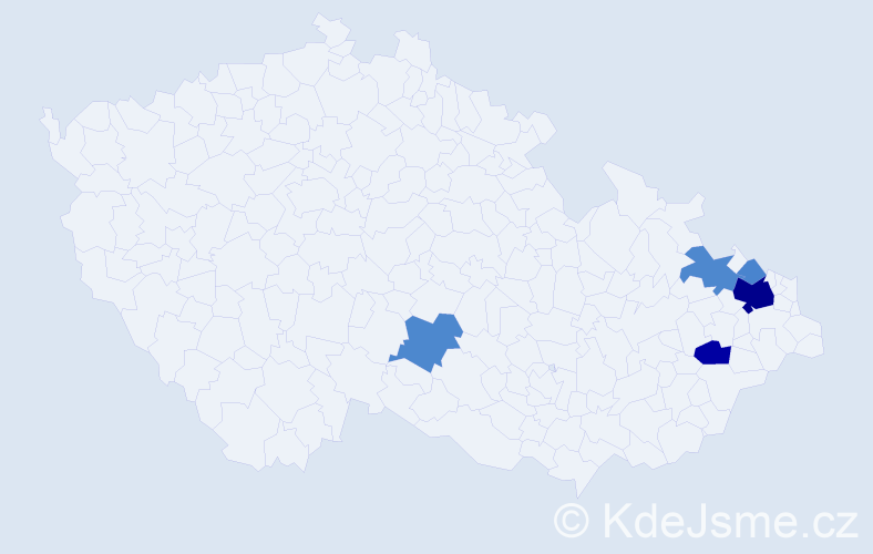 Příjmení: 'Put', počet výskytů 17 v celé ČR