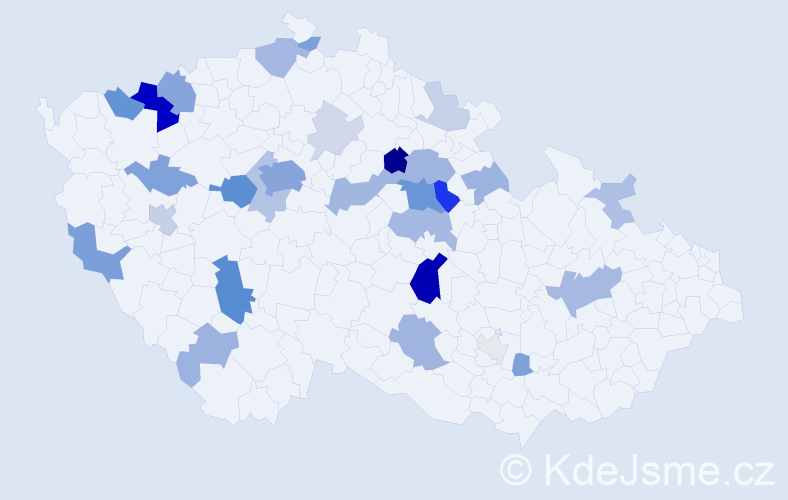 Příjmení: 'Vinopalová', počet výskytů 94 v celé ČR