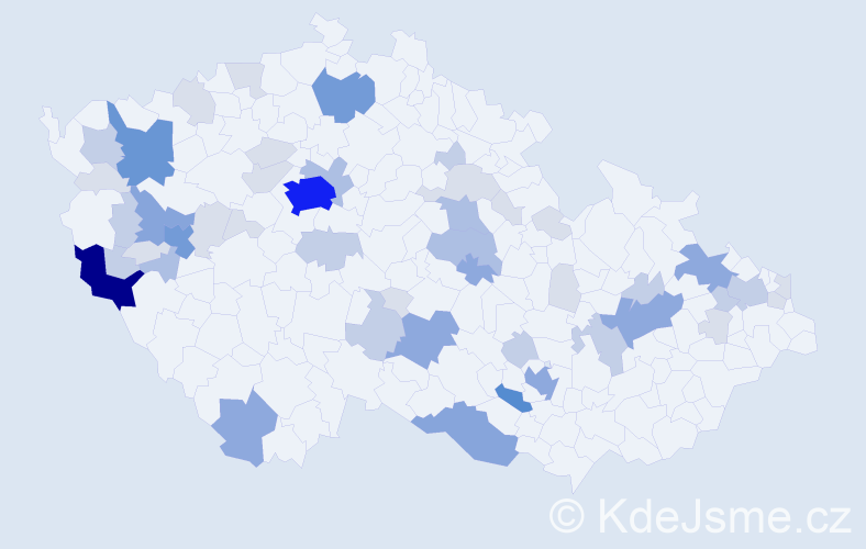 Příjmení: 'Frei', počet výskytů 154 v celé ČR