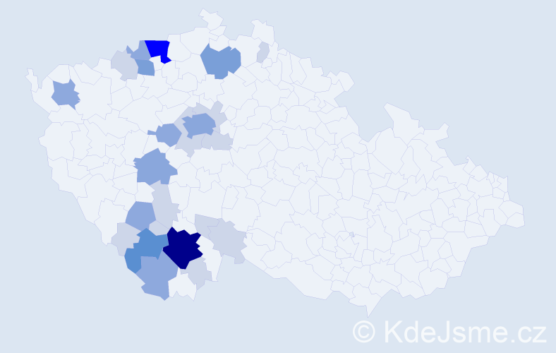 Příjmení: 'Čondl', počet výskytů 66 v celé ČR