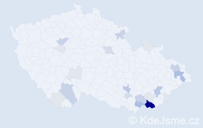 Příjmení: 'Kadubcová', počet výskytů 83 v celé ČR