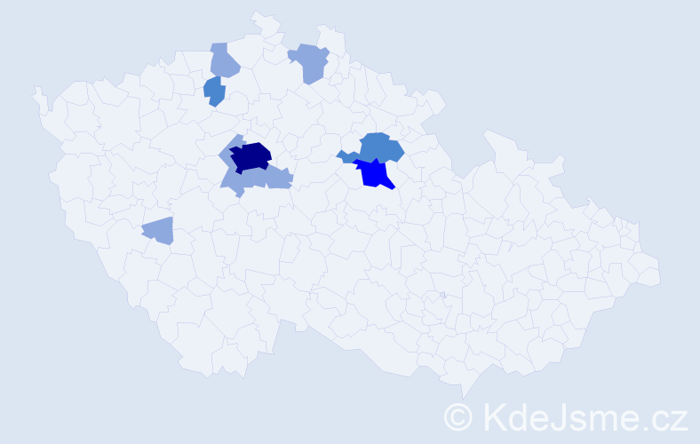 Příjmení: 'Voršilka', počet výskytů 18 v celé ČR