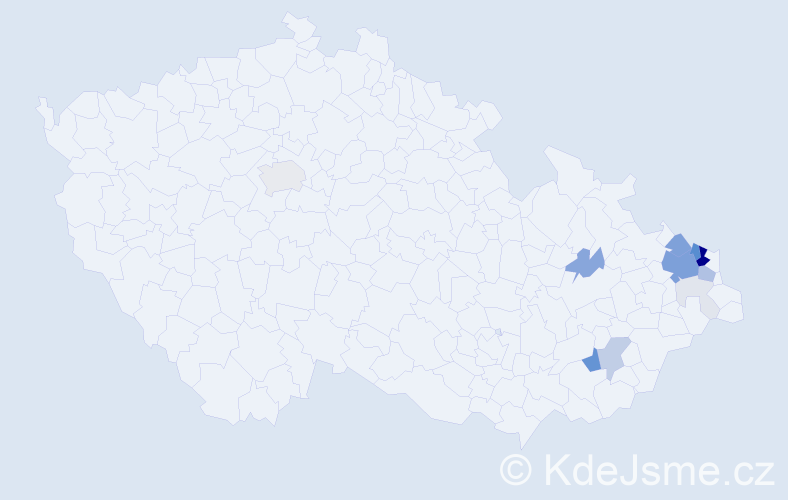 Příjmení: 'Starostka', počet výskytů 66 v celé ČR