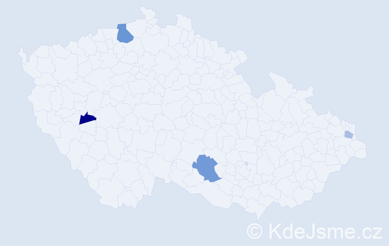 Příjmení: 'Čmelková', počet výskytů 7 v celé ČR