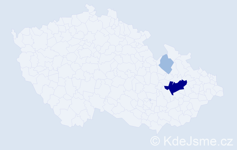 Příjmení: 'Sznajderová', počet výskytů 5 v celé ČR