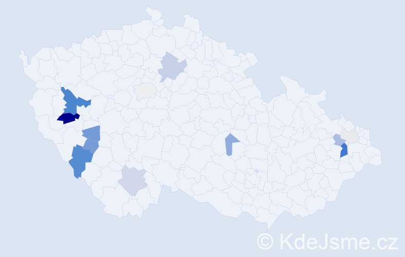 Příjmení: 'Pelzerová', počet výskytů 32 v celé ČR