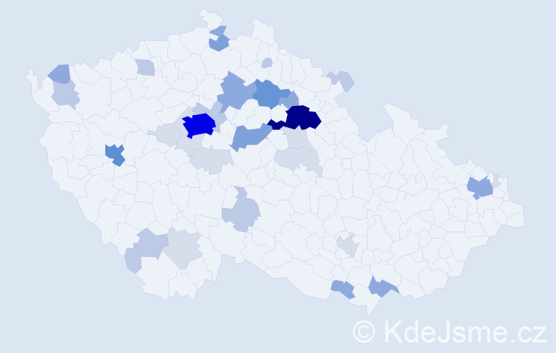 Příjmení: 'Josef', počet výskytů 103 v celé ČR