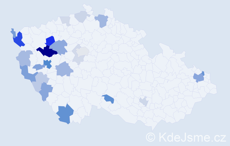 Příjmení: 'Prais', počet výskytů 60 v celé ČR
