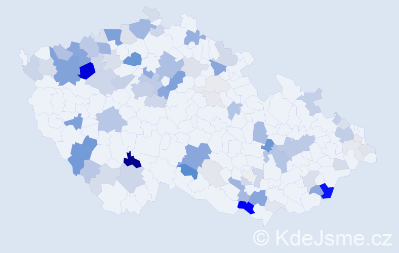 Příjmení: 'Ritterová', počet výskytů 248 v celé ČR