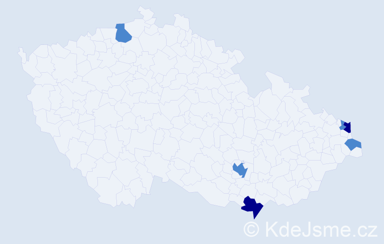 Příjmení: 'Bobrzyk', počet výskytů 10 v celé ČR