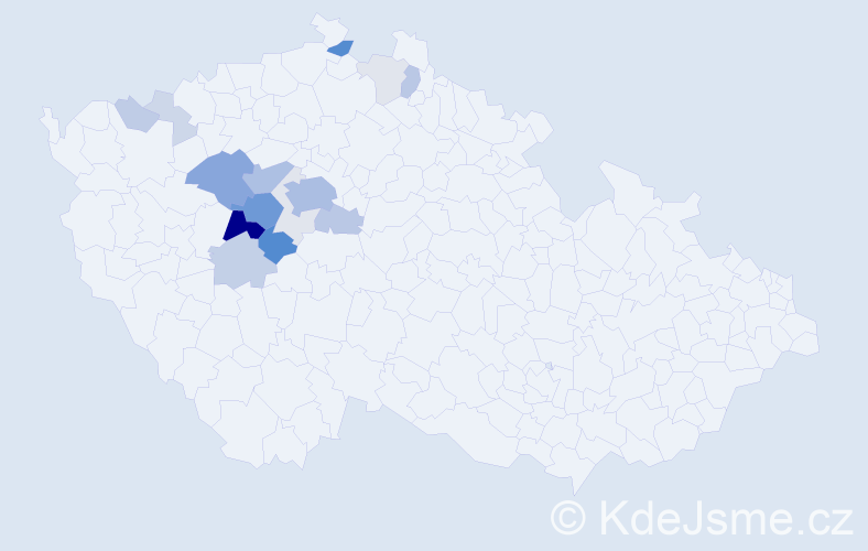 Příjmení: 'Routa', počet výskytů 69 v celé ČR