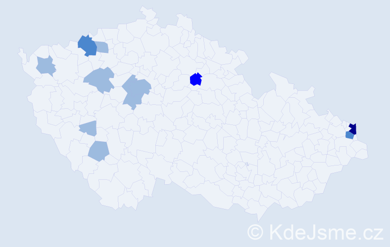 Příjmení: 'Treichel', počet výskytů 18 v celé ČR