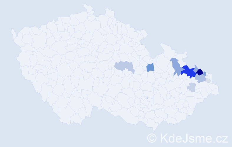 Příjmení: 'Vilčová', počet výskytů 42 v celé ČR