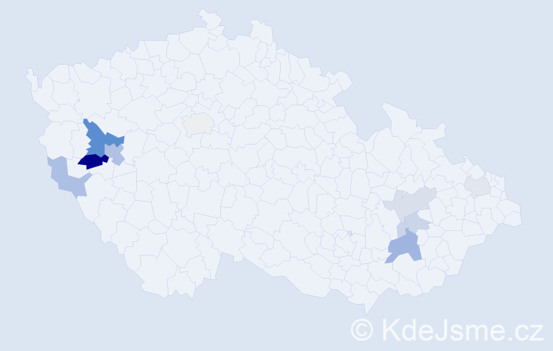 Příjmení: 'Zsemberiová', počet výskytů 19 v celé ČR