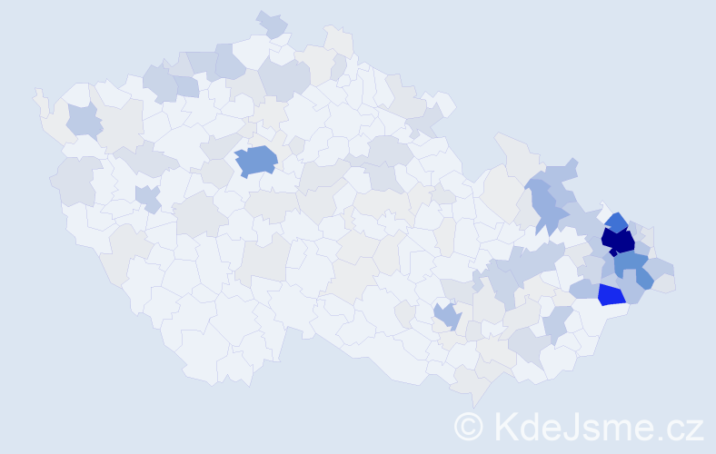 Příjmení: 'Krupová', počet výskytů 783 v celé ČR