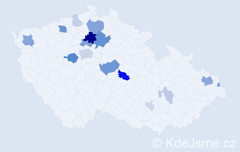 Příjmení: 'Bolvan', počet výskytů 42 v celé ČR