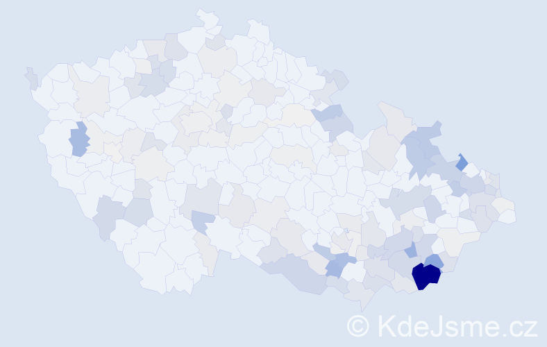 Příjmení: 'Michalčík', počet výskytů 479 v celé ČR