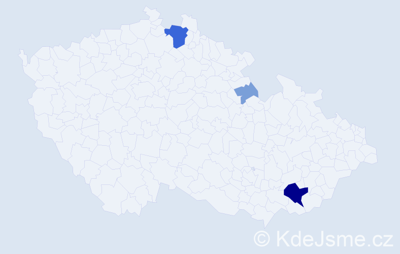 Příjmení: 'Vereščák', počet výskytů 13 v celé ČR