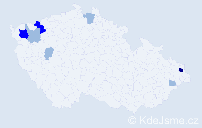 Příjmení: 'Durbák', počet výskytů 14 v celé ČR