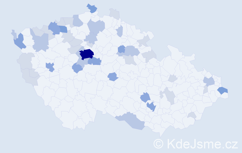 Příjmení: 'Dinh', počet výskytů 103 v celé ČR