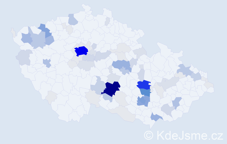 Příjmení: 'Svěrák', počet výskytů 295 v celé ČR