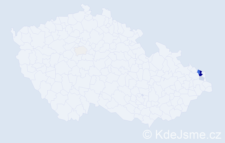Příjmení: 'Kuzňarská', počet výskytů 13 v celé ČR